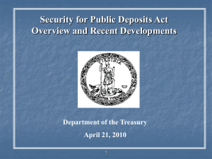 Security for Public Deposits Act Overview and