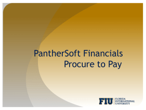 PantherSoft Financials Procure to Pay