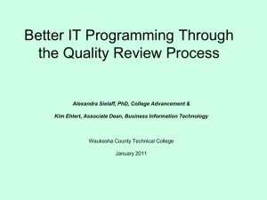 C54 Better IT Programming Through the Quality Review Process