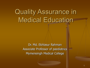 Quality Assurance in Medical Edu