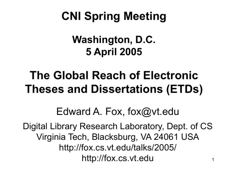 electronic dissertations and theses