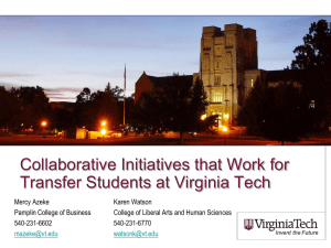 Collaborative Initiatives that Work for the Transfer Students