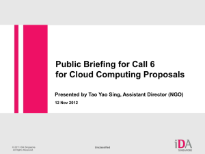 Presentation on Public briefing for Cloud Computing Call 6