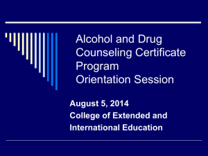 Alcohol & Drug Counseling Orientation Session Powerpoint