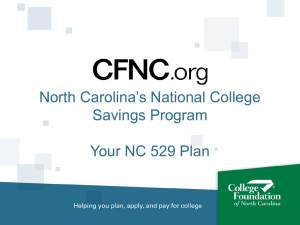 North Carolina`s National College Savings Program