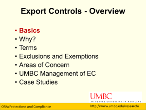 Export Control - Basics