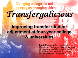Transfergalicious Improving transfer student adjustment at