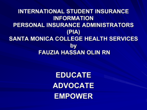 PIA insurance ppt - Santa Monica College