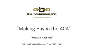 Making the ACA Work for Independent Agents