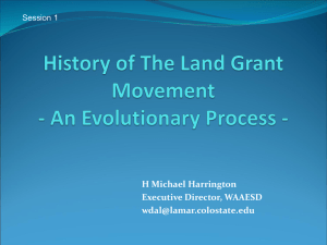 Session 1 - History of Land Grant