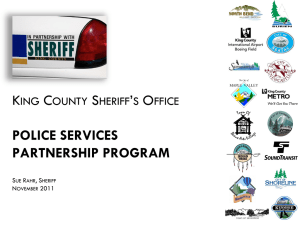 King County Sheriff`s Office Police Services Partnership Program