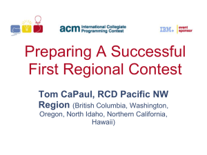 Multi-site Contests - ACM Programming Contest Pacific Northwest