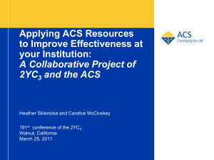 Applying ACS Resources to Improve Effectiveness at your