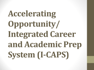 Illinois Career Advancement Pathways – ICAPS 2013 CCE