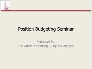 Position Budgeting