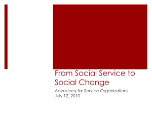 From Social Service to Social Change