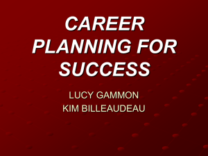 CAREER PLANNING FOR SUCCESS