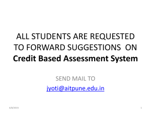 Forward Suggestions : Credit Based Assessment System