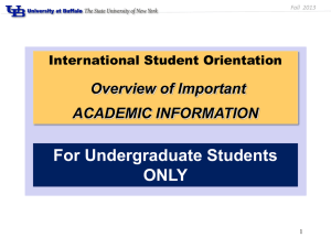 Undergraduate Academic Overview (Spring 2014)