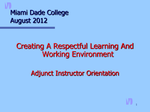 Adjunct Orientation - Miami Dade College
