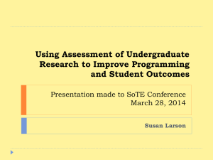 Using Assessment of Undergraduate Research to Improve