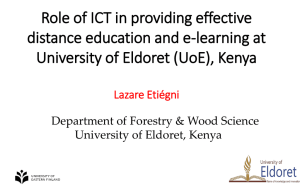Role of ICT in elearning at the University of Eldoret