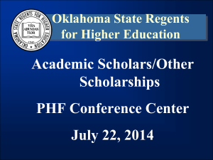 Academic Scholars Program (ASP) - Oklahoma State Regents for