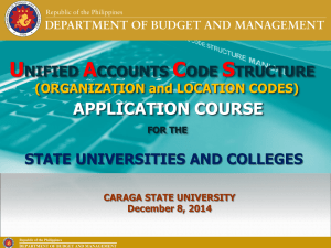 UACS Organization and Location Codes Application Course for SUCS