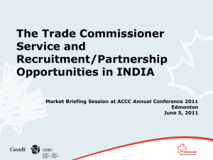 The Trade Commissioner Service and Recruitment/Partnership