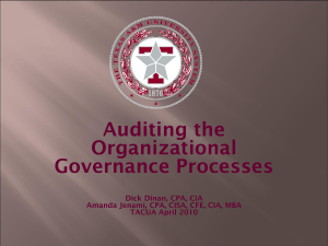 Governance Audit Presentation - Texas Association of College and