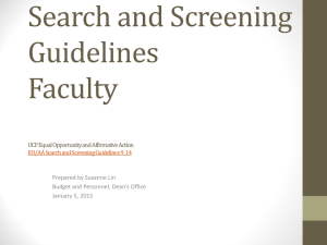 Search and Screening Guidelines