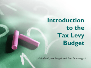 Introduction to the Tax Levy Budget - Brooklyn College