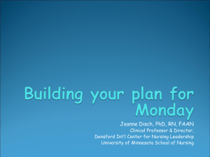 Setting the Stage- Building your plan for Monday