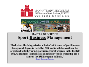 MASTER OF SCIENCE Sport Business Management