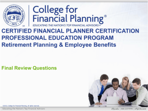 Retirement Big Concepts - College for Financial Planning