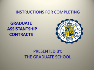 Graduate Assistantship Contract Presentation