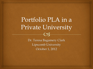 Introducing Portfolio-Evaluation PLA to a Private University