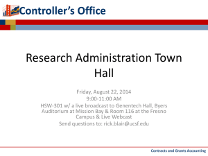 Research Administration Townhall Meeting