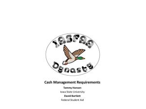 Cash Management Requirements