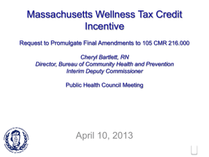 Massachusetts Wellness Tax Credit Incentive.