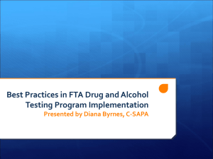 Best Practices in FTA Drug and Alcohol Testing Program