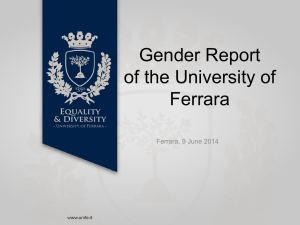 Gender Report of the University of Ferrara