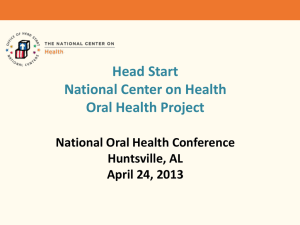 An Introduction to the Head Start National Center on Health (NCH) ppt