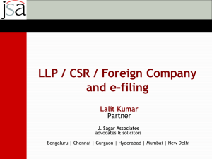 Presentation on LLP / CSR / Foreign Company and