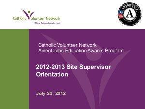 2012-2013 CVN AmeriCorps Site Supervisor Orientation