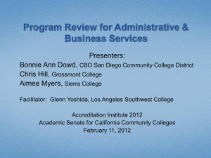 Program Review for Administrative and Business Services