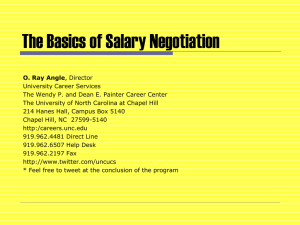 Negotiating the Win-Win Job Offer - The University of North Carolina