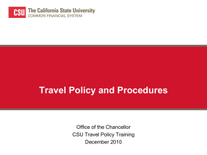Travel Policy and Procedures - The California State University