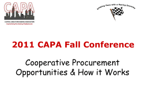 Cooperative Procurement - Capital Area Purchasing Association