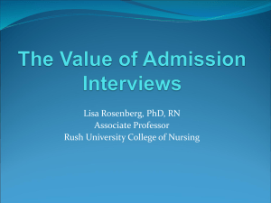 The Value of Admissions Interviews